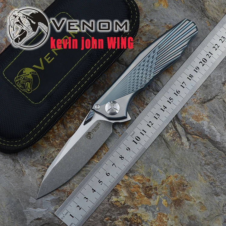 Kevin John VENOM WingS35VN твердый титановый плавник складной нож Керамический