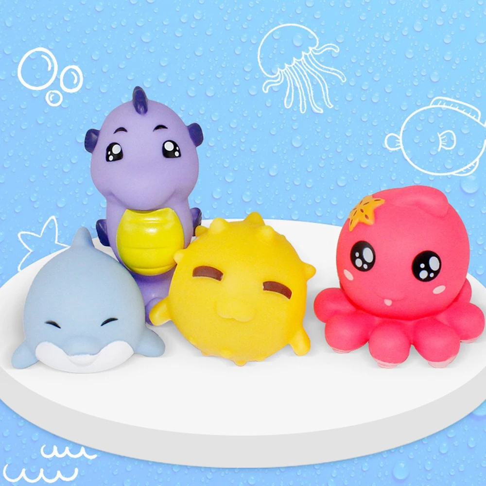 5 предметов в комплекте детские игрушки для ванной рыболовная сеть Rubber Duck морские