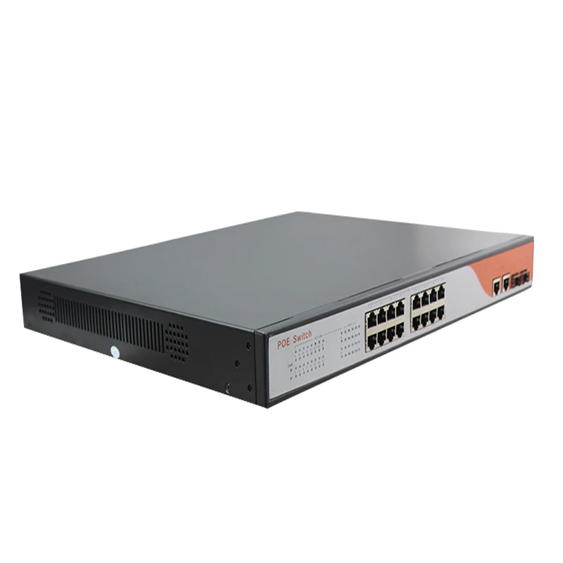 B8 250 w мощность встроенного 16 + 2 гигабитных переключатель POE 1000 Мбит/с rj45/sfp для