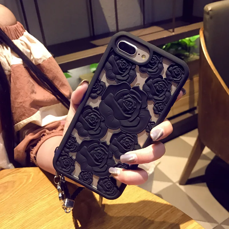 3D красивые розы чехол для iPhone 6 6s 7 8 Plus X Силиконовый телефона|Бамперы| |