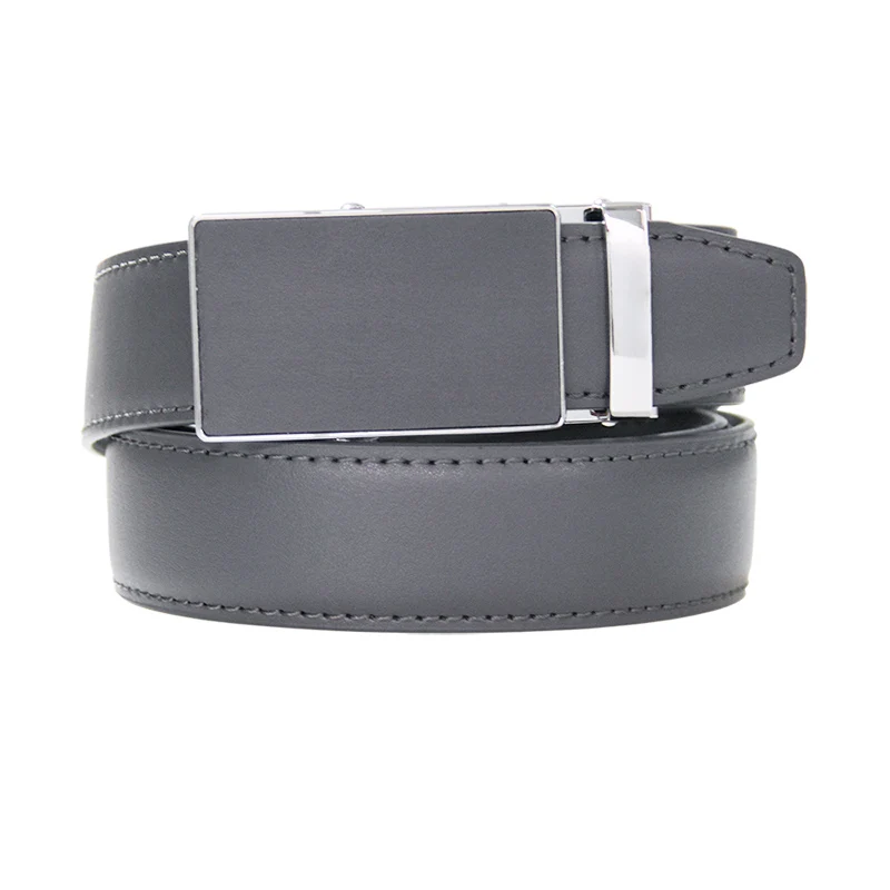 Мужской ремень из натуральной кожи с храповым механизмом автоматической пряжкой