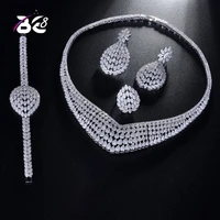 be 8 newest luxury sparking brilliant cubic zircon necklace earrings wedding bridal jewelry sets for women dress accessoriess202