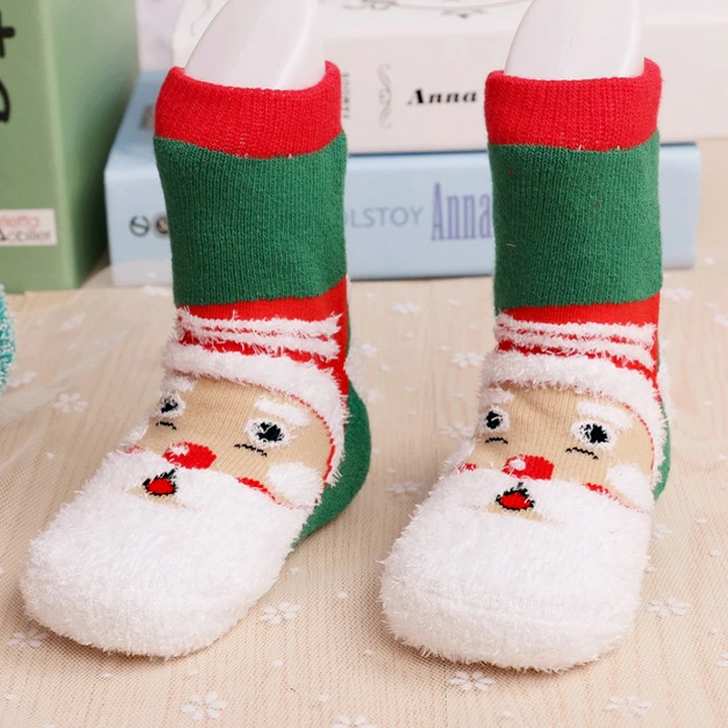 Детские рождественские носки для младенцев с героями мультфильмов плотные