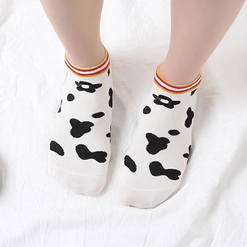 Летние носки, продукт, креативные, невидимые носки с граффити, хлопковые, Kawaii, с героями мультфильмов, в студенческом стиле, дышащие, Meia