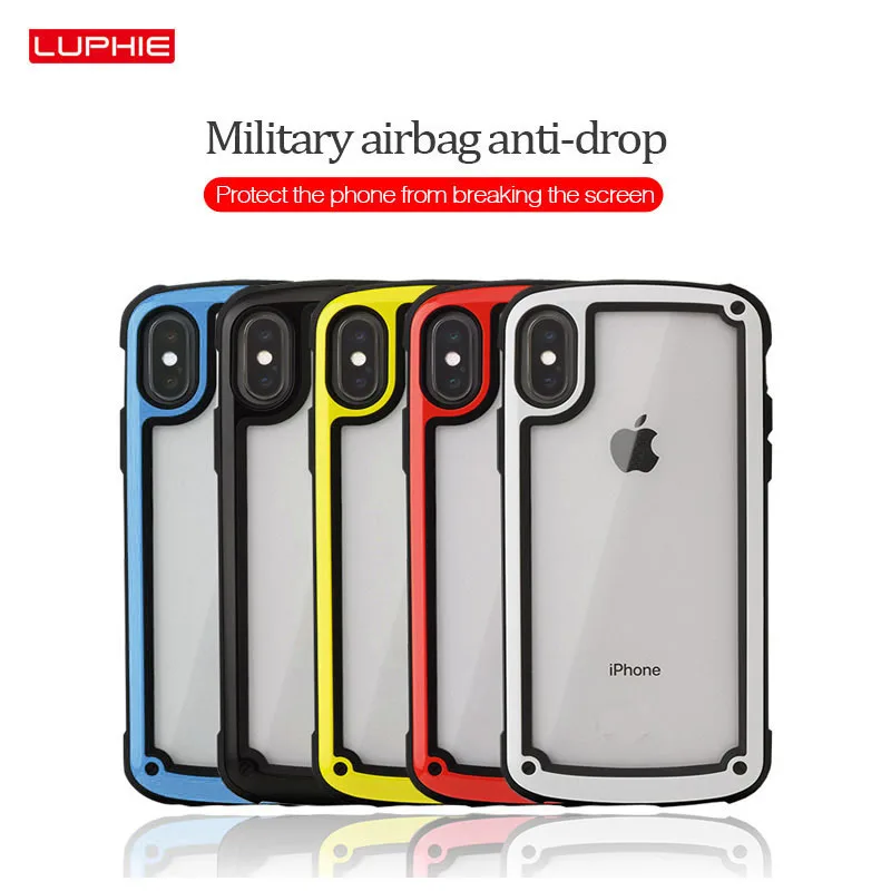 LUPHIE Luxury Transparent Case For iPhone 11 pro Max Shockproof Airbag Cover X XR XS 8 7 6s Plus Cases Coque |