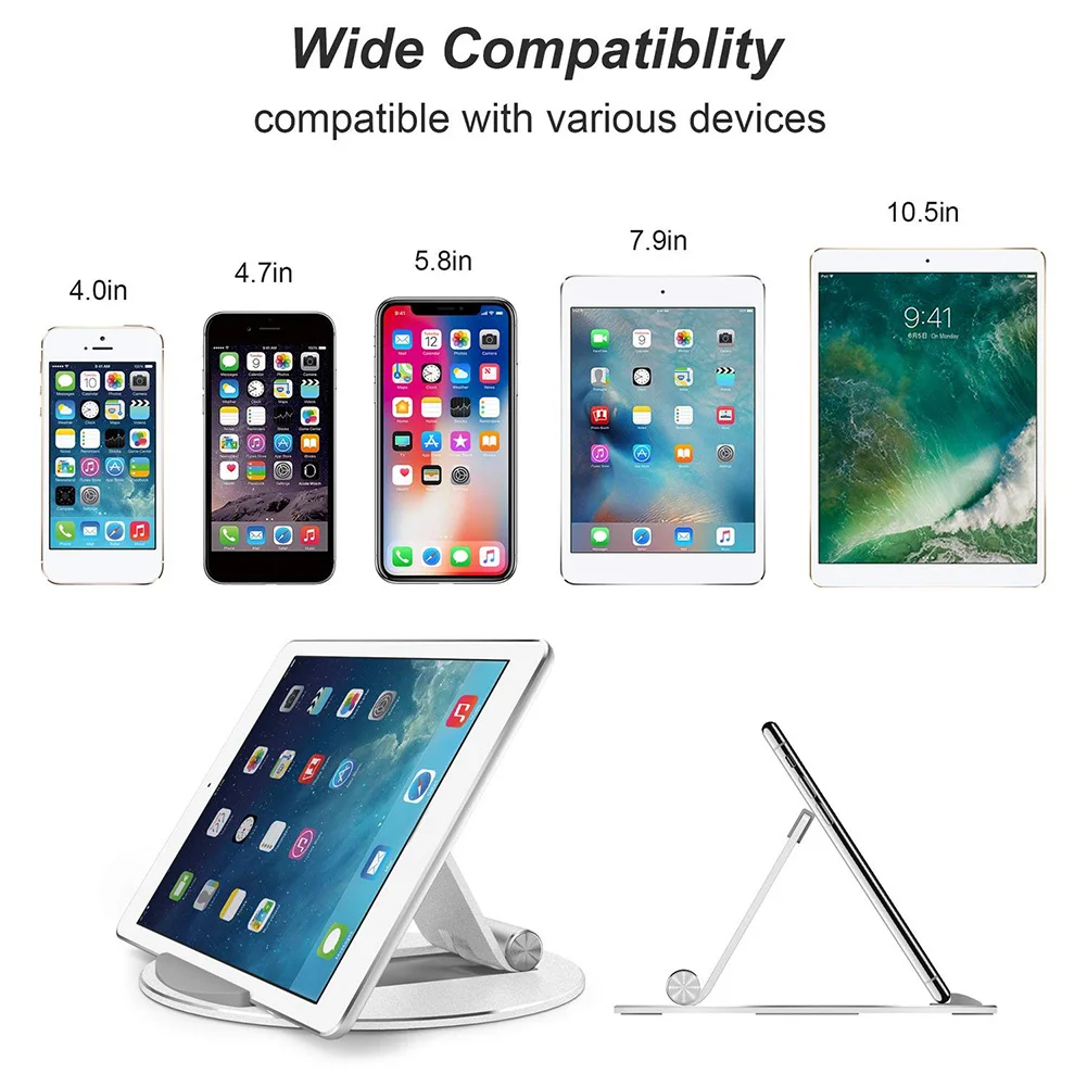Для IPad Pro, держатель для телефона, настольный, прочный, регулируемый, алюминиевый сплав, подставка, держатель для планшета, универсальное, круглое крепление
