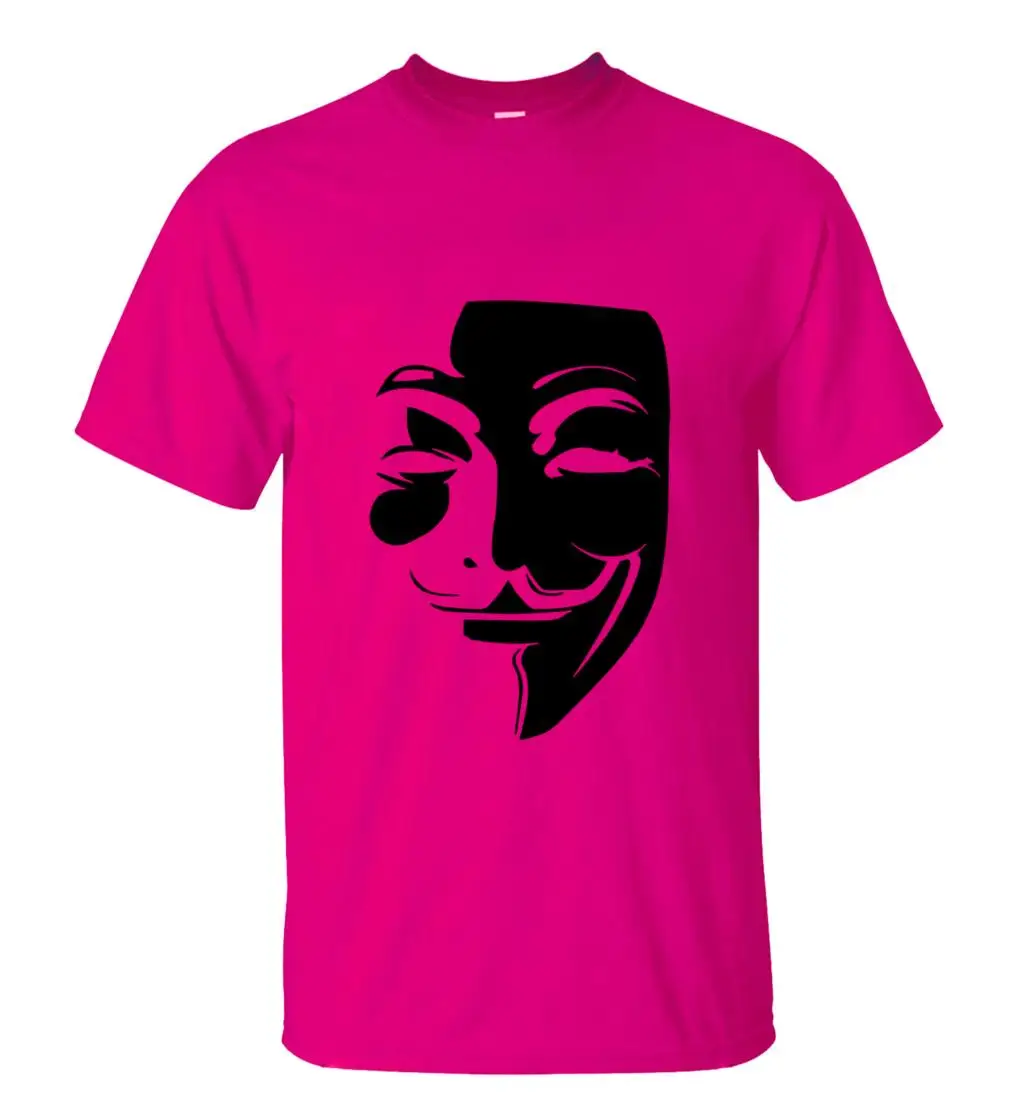 Мужская футболка с круглым вырезом V for Vendetta Повседневная модная из 100% хлопка