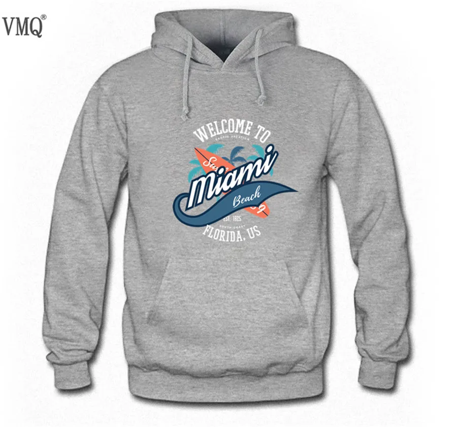 VMQ Марка 2017 Зима Стиль Капюшоном пальма и доски для серфинга Толстовки С Hat