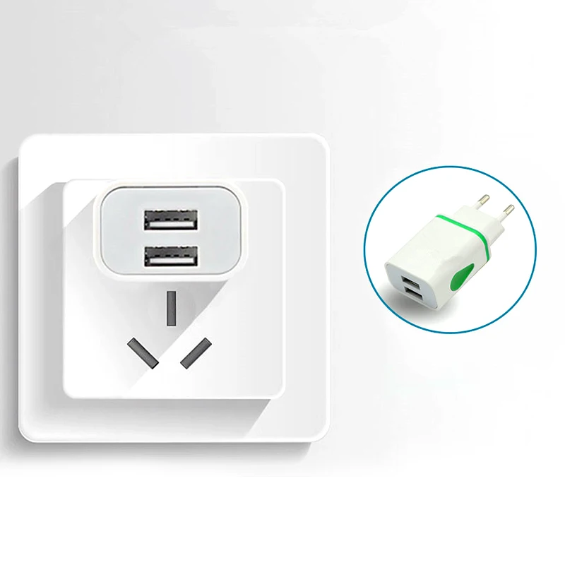 5 в 2.1A капель воды светодиодный светильник с двумя usb-портами US EU вилка AC настенное зарядное устройство Авто адаптер питания для быстрой зарядки для iPhone samsung