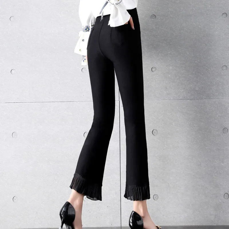 Женские повседневные расклешенные брюки из ледяного шелка большого размера 5XL