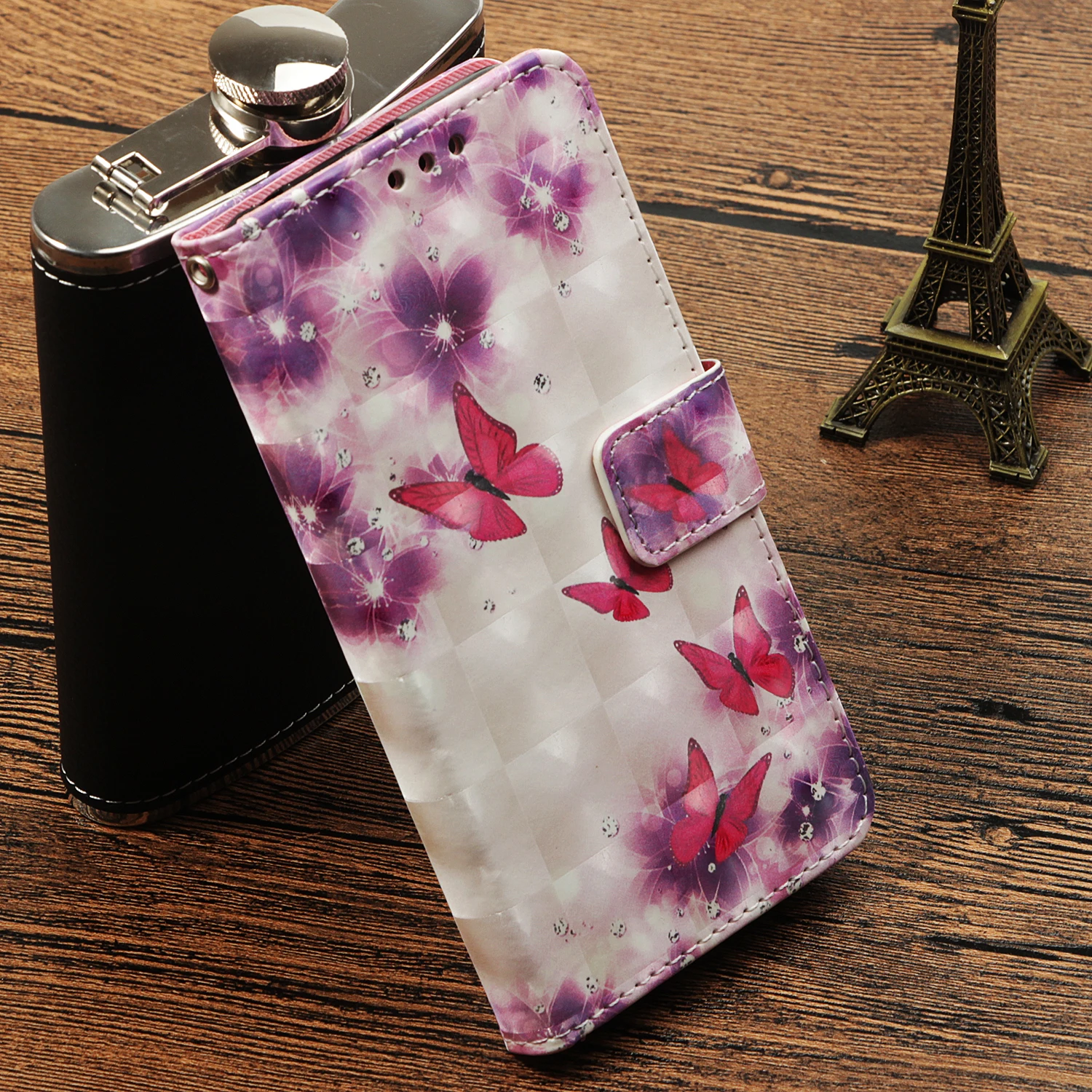 VRLucky 3D картина Единорог Сова Pattern walletflip чехол для телефона samsung S7 край S8 S9 плюс J3 J5 J7