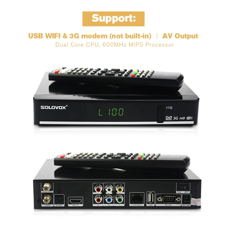 SOLOVOX F7S ТВ коробка спутниковый приемник Поддержка USB домашний кинотеатр поддержка