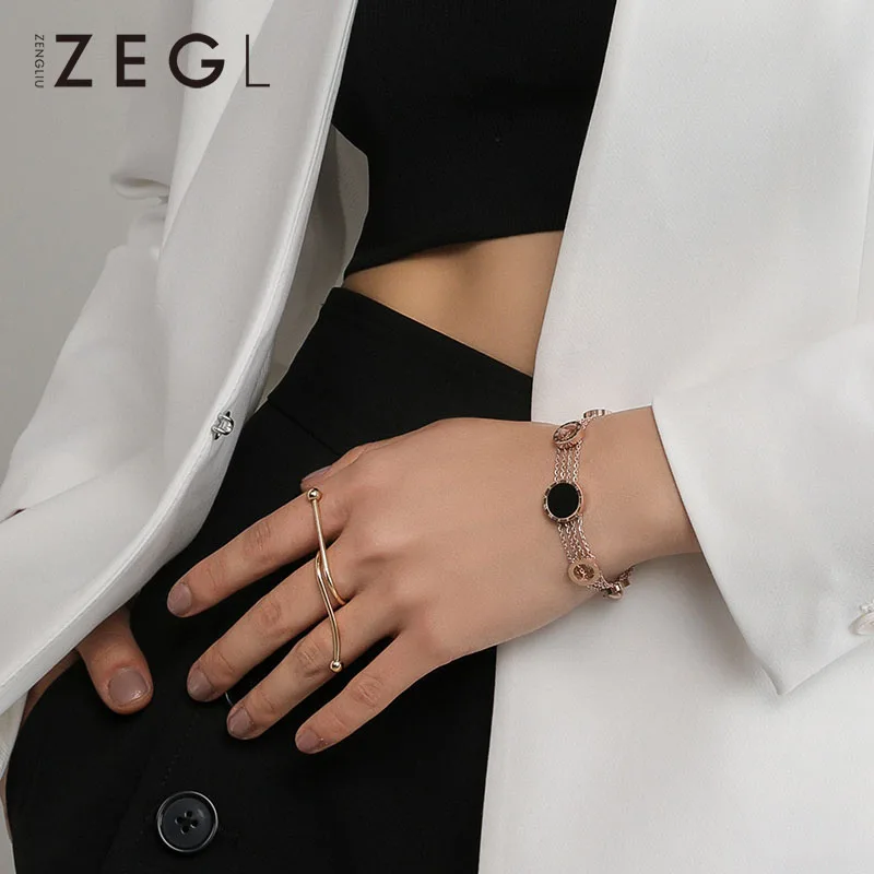 ZEGL браслет из розового золота, ювелирные изделия для влюбленных, персонализированный браслет, женский браслет, Шарм