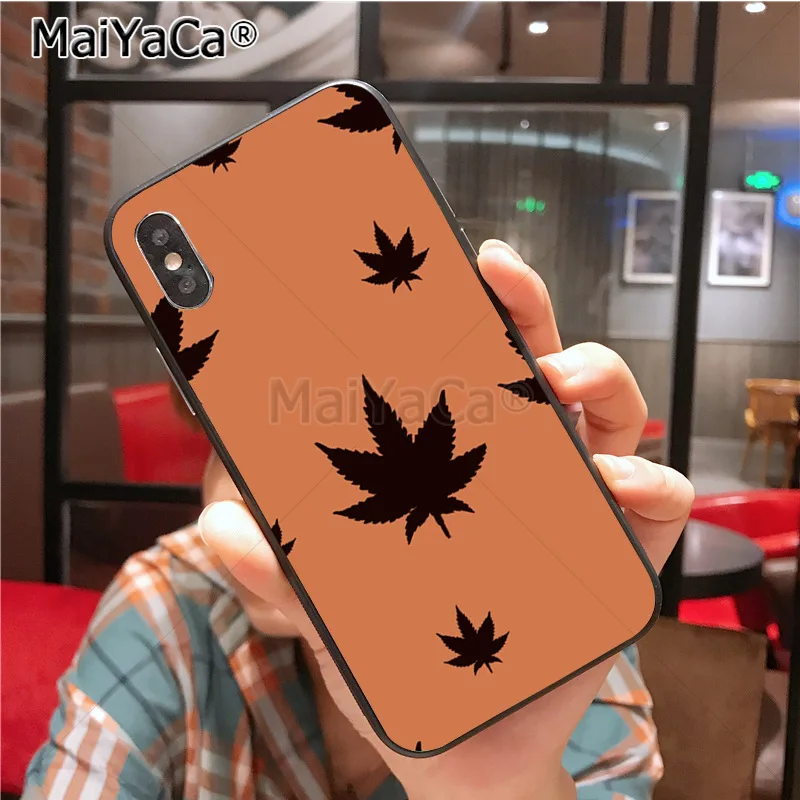 MaiYaCa листья растений Лист Каннабиса DIY окрашенный крутой чехол для iPhone X Xs Xr Xs max 7plus 6 6s 7 8 8Plus 5 5S SE 10 Чехол - Цвет: 9