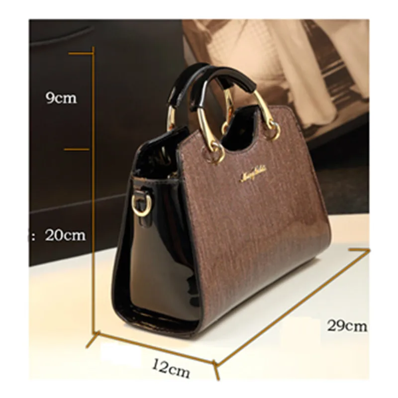

ICEV European Fashion High Quality Patent Leather Handbags Luxury Handbag Designer Handbags Candy Color Women Leather Handbags