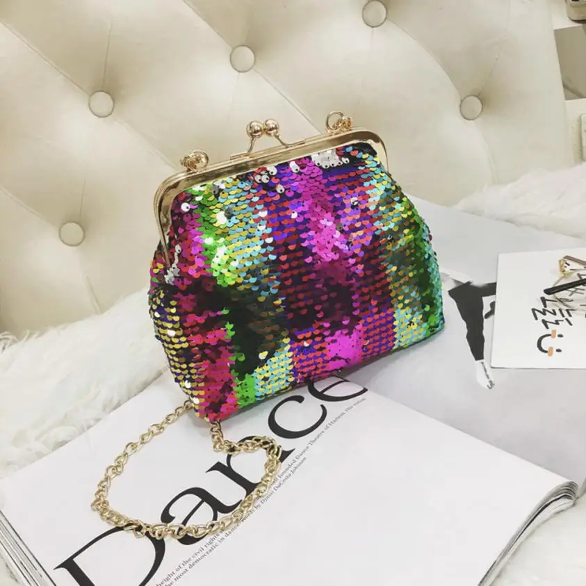 MOLAVE Handbag bag female Solid bags for women hasp Girl Fashion PU Crossbody Bag Female Bling Sequins Shoulder Bags Mar16 | Багаж и сумки