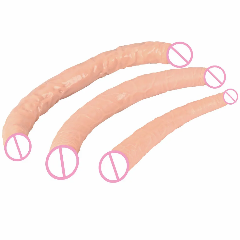 Двухсторонний фаллоимитатор для лесбиянок мягкий реалистичный пенис секс