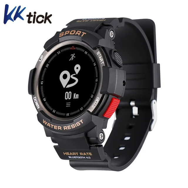 Черный KKTICK F6 Смарт часы-телефон NRF51822 Smartwatch часы для Для мужчин IP68 сна монитор удаленной Камера Носимых устройств или iOS Android - Цвет: Черный