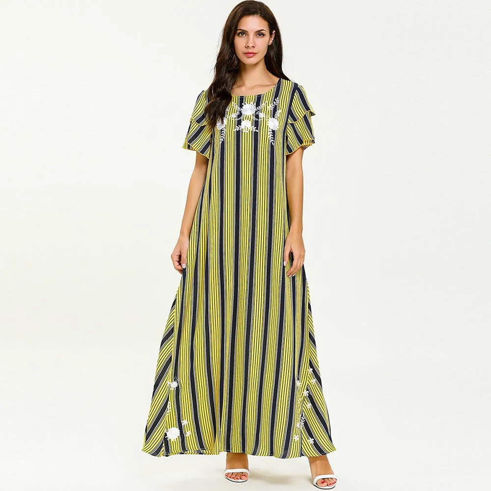 Макси платье размера плюс Ночная сорочка с короткими рукавами мусульманская