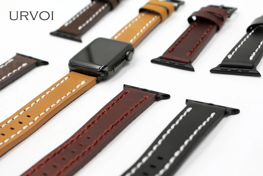 URVOI ремешок для apple watch series 5/4/3/2 мягкой телячьей кожи наручных часов iwatch в котором