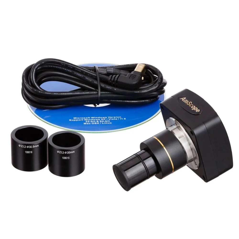 Тринокулярный микроскоп с подставкой и стерео зумом AmScope 2x 225x + камера 9