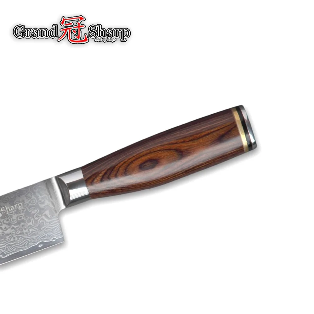 GRANDSHARP 3 шт набор ножей из дамасской стали 67 слоев японской vg10 шеф повара Santoku