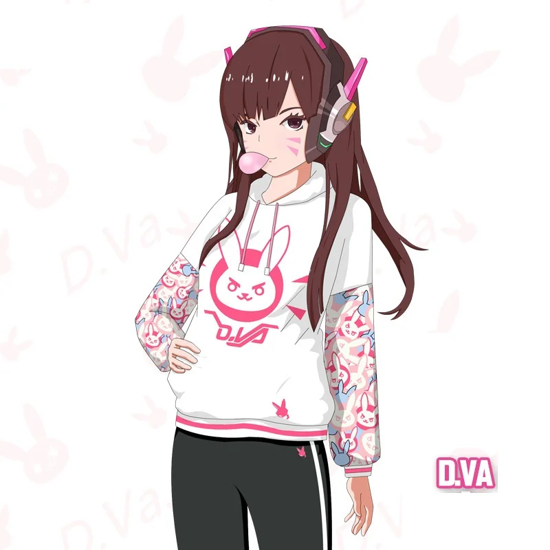 Аниме игра Ow D. Va фигурка Косплей толстовки с капюшоном топы Спортивная одежда