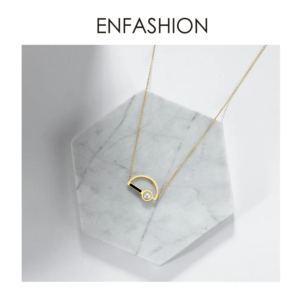 Чокер женский Enfashion из нержавеющей стали колье золотистого цвета с буквой D