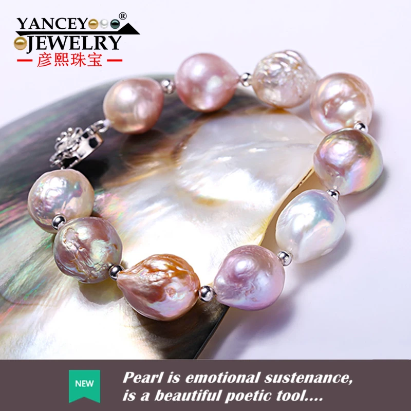 [Красивый] новый браслет из натурального пресноводного жемчуга в форме барокко