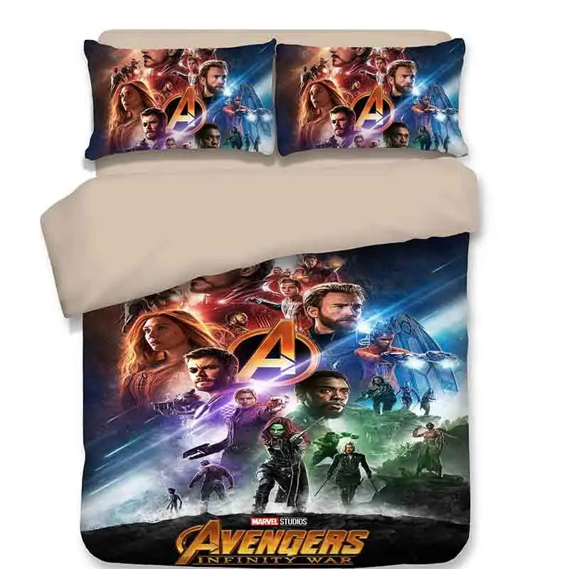 2 С принтами "Marvel", "Мстители", Альянс 3D Комплект постельного белья «Железный человек», двойной queen King «Халк», «Тор», «Черная Вдова постельные принадлежности для стеганых одеял, комплекты постельного белья - Цвет: 2
