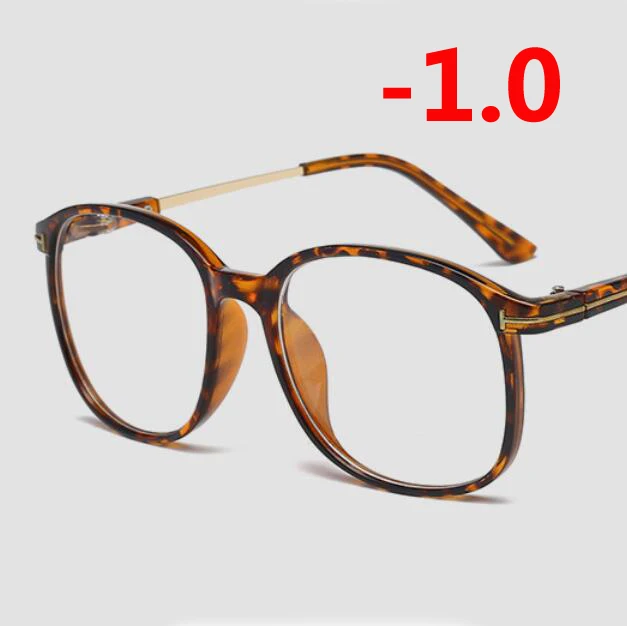 Myopia 100 0,5-1,0-1,5-6,0 анти-синий светильник очки Близорукость ретро прозрачная и черная оправа очки по рецепту для унисекс - Цвет оправы: Myopia 100