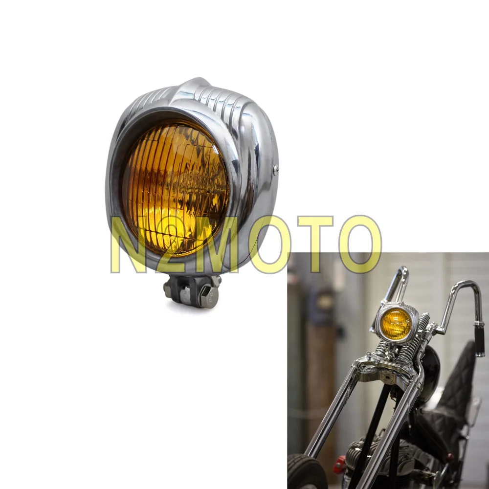 Польский Custom 4 1/2 &quotголовной светильник для мотоцикла дюймовый передний Harley Bobber