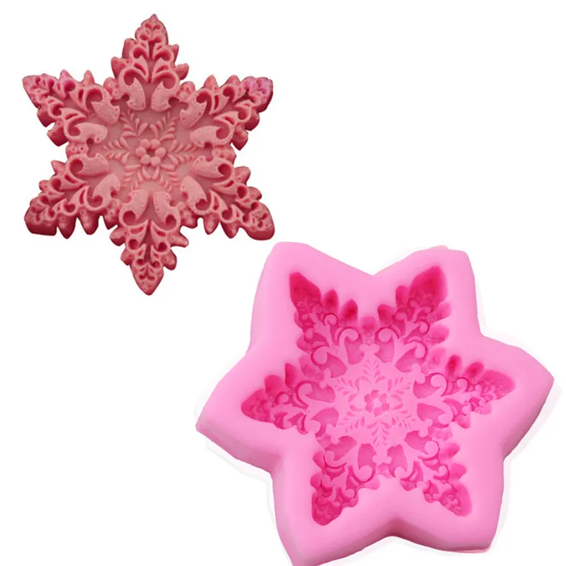 Snow Flake Форма Шоколадные конфеты Желе 3D силиконовые формы Мультфильм