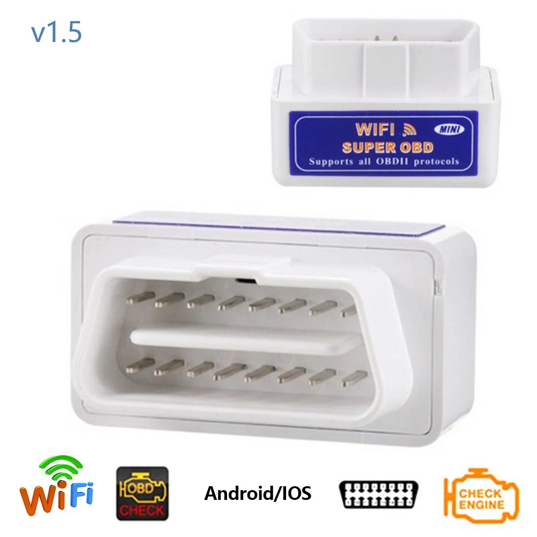 Dewtreetali автомобильный диагностический инструмент Wifi ElM 327 OBD 2 II сканер Интерфейс