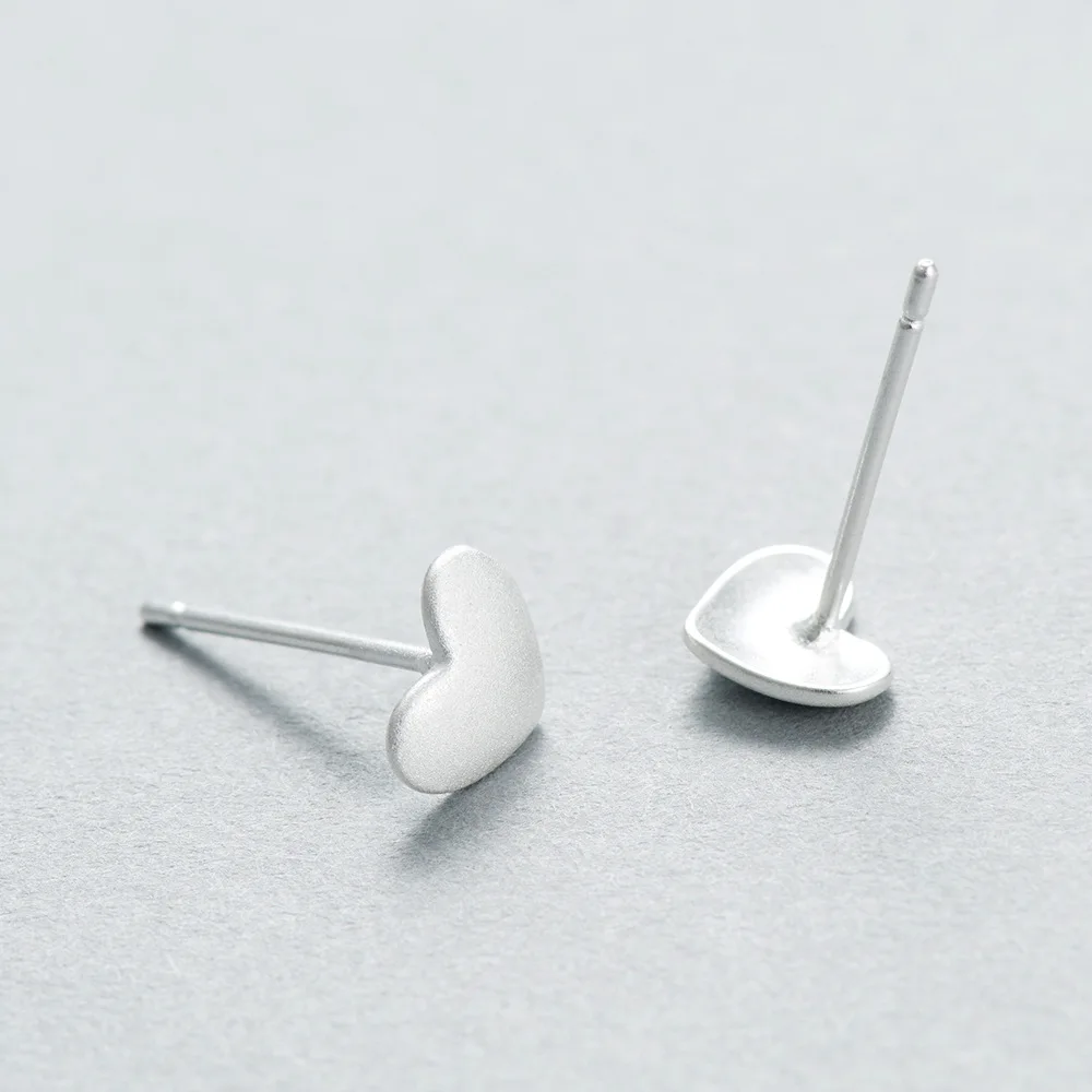 Простые серьги в форме сердца 100% Стерлинговое Серебро 925 пробы ювелирное изделие