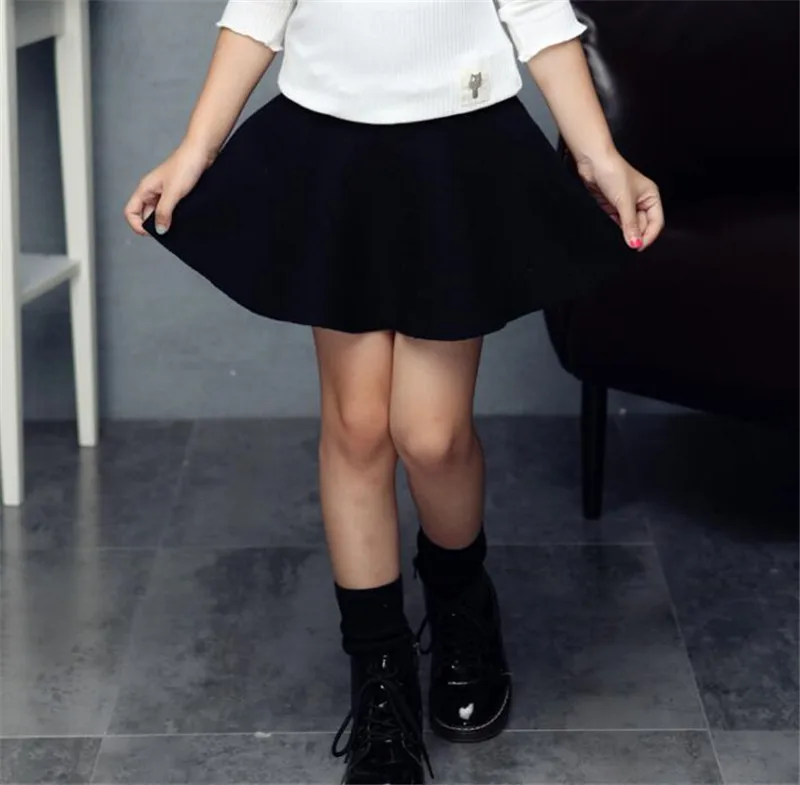 Kids Pleated Skirts For Girls Clothing Children High Waist Tutu School Clothes Spring Autumn Winter Sweater | Мать и ребенок
