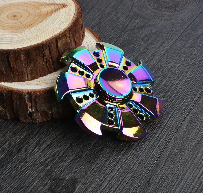 Тройной Спиннер Радужный ручной сплав вращение время антистрессовая игрушка