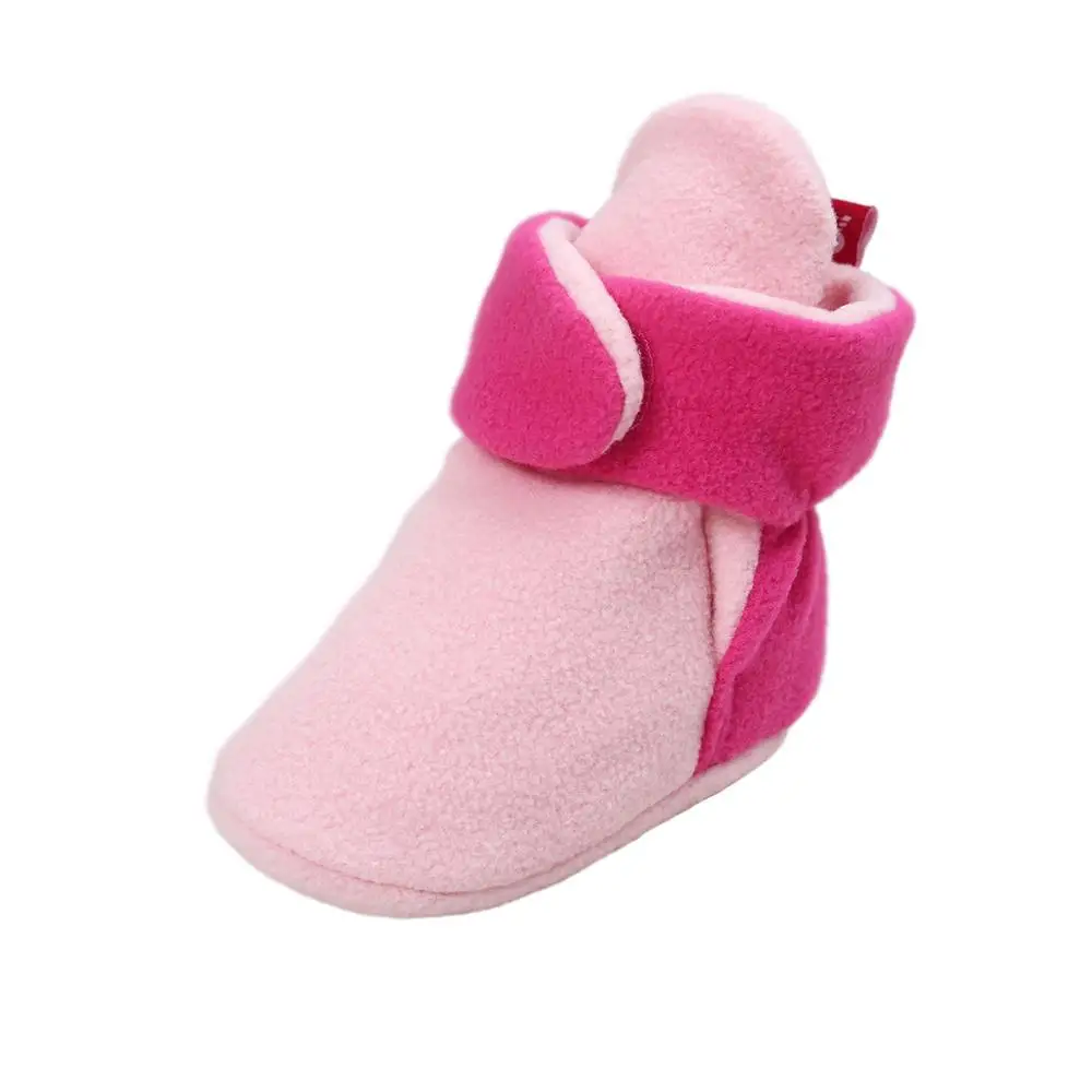 Pink and Rose ROMIRUS/Новинка; детская обувь для новорожденных; Cozie; ботинки из искусственного флиса; Сезон Зима; теплая детская обувь для малышей; классическая обувь для мальчиков и девочек - Цвет: Pink and Rose