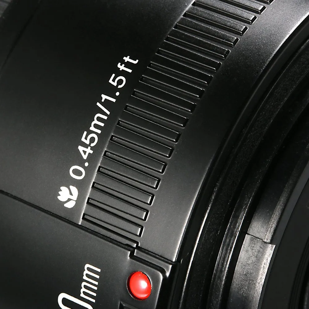 Светодиодная лампа для видеосъемки YONGNUO YN50mm F1.8 стандартное фиксированное фокусное расстояние объектив с фиксированным фокусным расстоянием большой апертурой Автофокус Объектив с фиксированным фокусным расстоянием для Canon EF крепление Rebel DSLR Камера