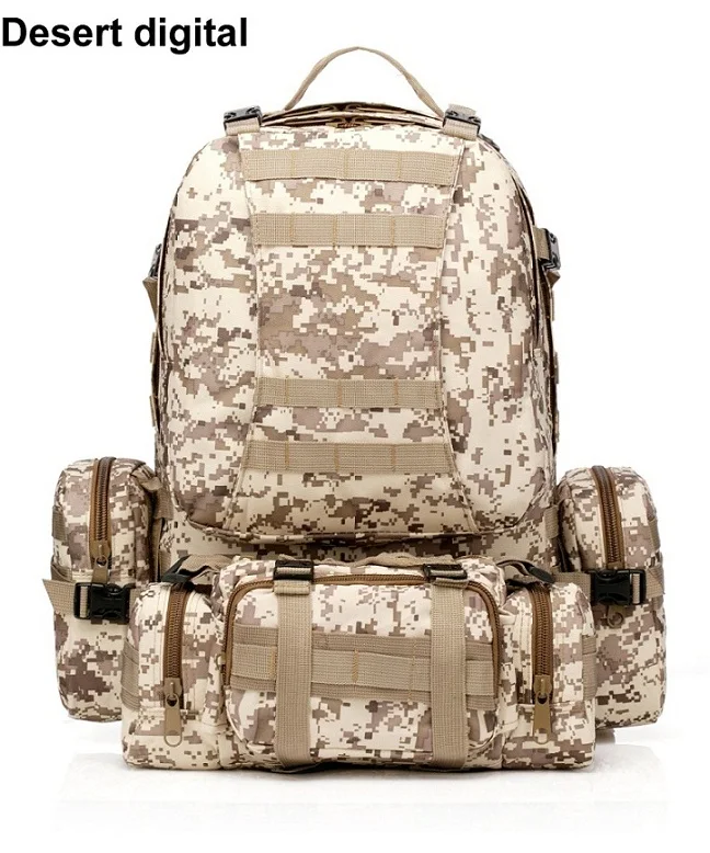 Desert digital 50L Molle штурмовая тактическая сумка, уличные армейские военные рюкзаки, Рюкзак, Сумка для кемпинга, большая емкость, Для Путешествий, Походов, рюкзак - Цвет: Desert digital