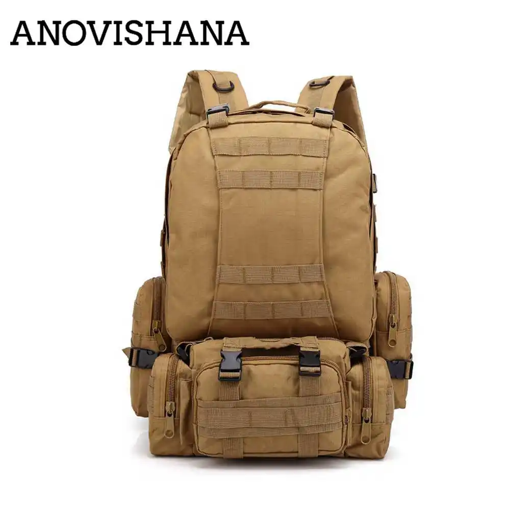 Камуфляжный рюкзак ANOVISHANA военный походный для кемпинга 55L армейский патруля