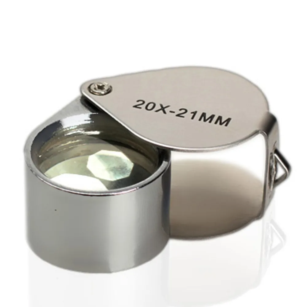 

Metal Fold Portable Handheld 10 x 21mm 20 x 21mm 30 x 21mm Jewelry Magnifying Glass Folding Magnifier Loupe for Checking