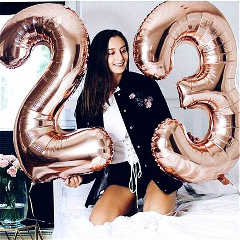

32inch Foils Balloons Foil Figures Numbers New Year Birthday Gift Party Wedding Decoration For Holiday Inflatable Balls Balloon