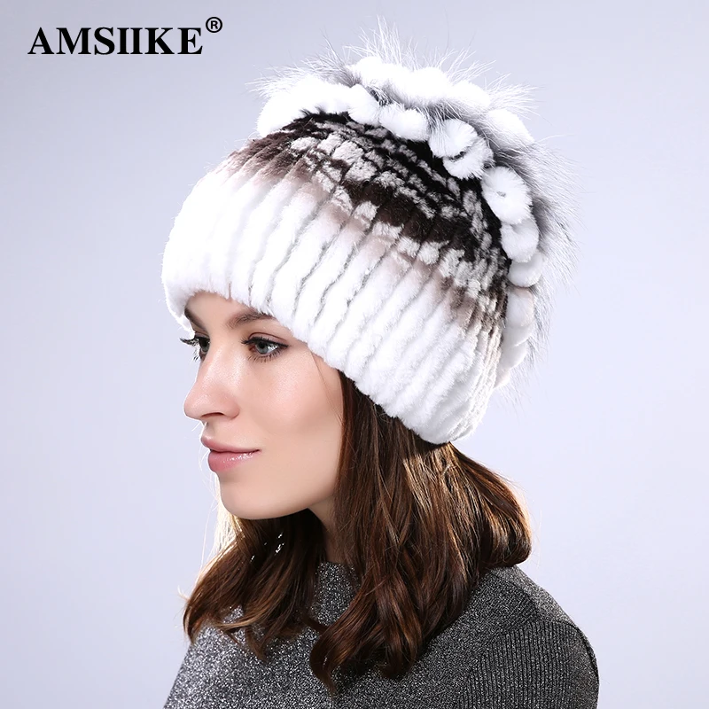 AMSIIKE Шапка из Бобра с Бубоном Ченрнобурки TM713 | Аксессуары для одежды