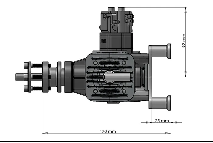 DLE60 DLE 60 RC самолет бензиновый двигатель двухцилиндровый двухтактный боковой выхлоп с естественным ветровым охлаждением ручной запуск 60cc смещение