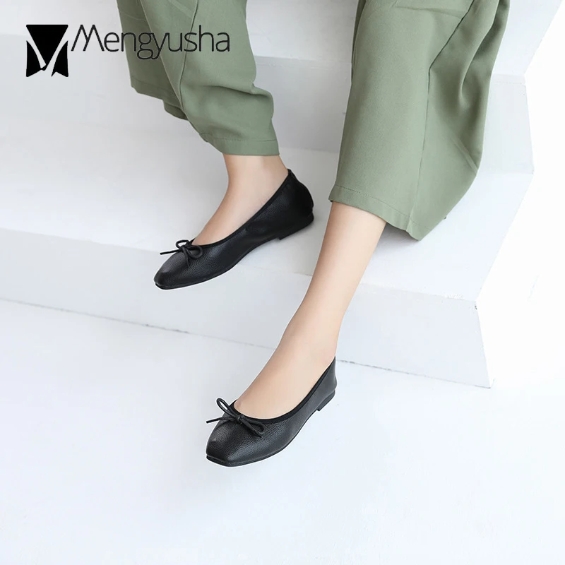 Туфли женские складные с бантом декоративные мягкие балетки для беременных