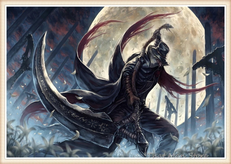 Игра Bloodborne плакаты высокое качество наклейки на стену с белым покрытием бумага
