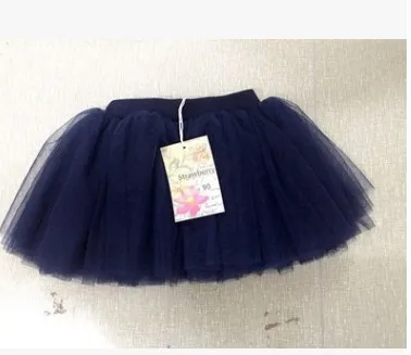 navy blue Юбки-пачки для маленьких девочек г. Модные Пышные юбки-американки, юбки-пачки фатиновые Юбки принцессы для танцевальной вечеринки для маленьких девочек 10 цветов, DQ936 - Цвет: navy blue