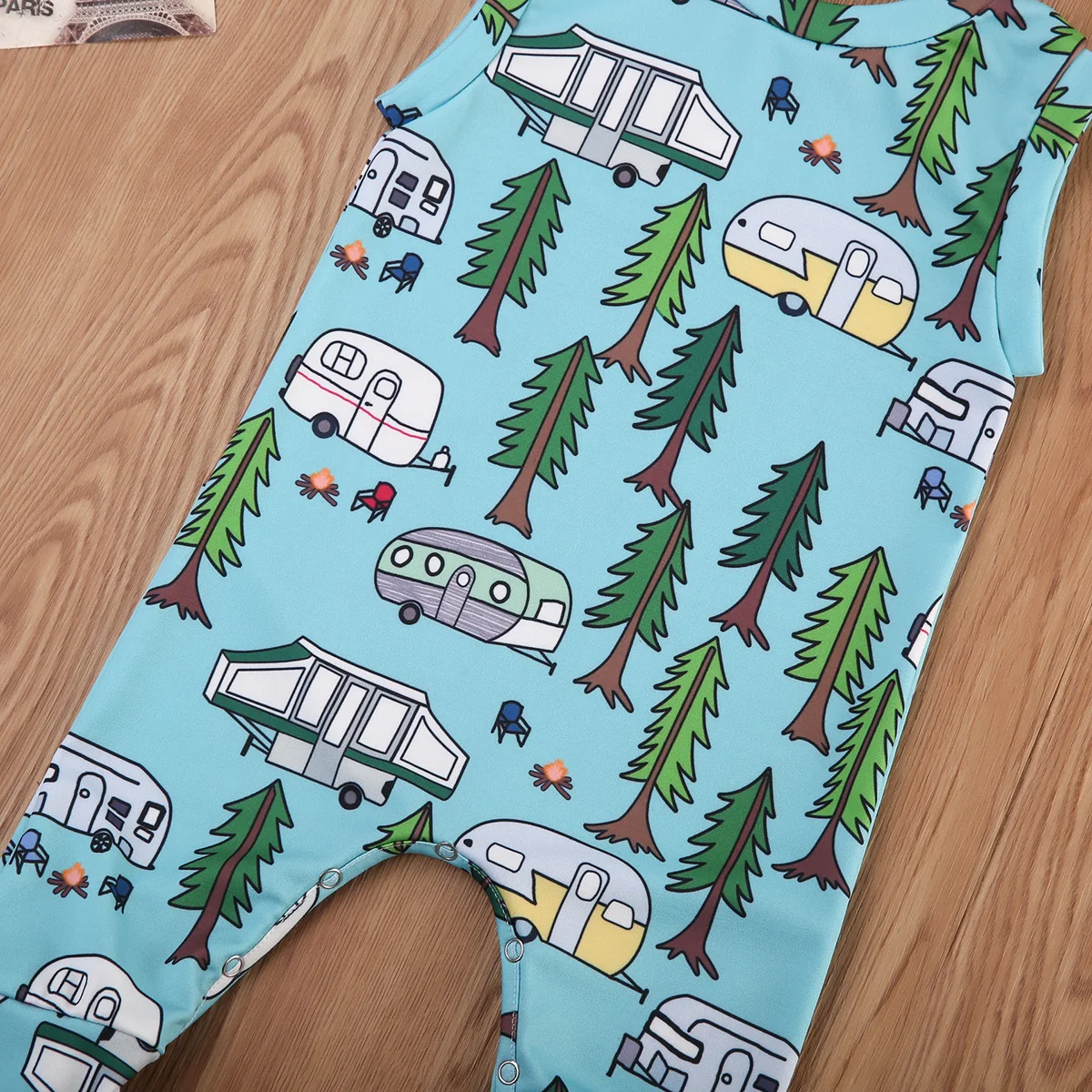 Ромпер без рукавов для младенцев с изображениями для мальчиков и девочек, однотонный костюм из хлопка.