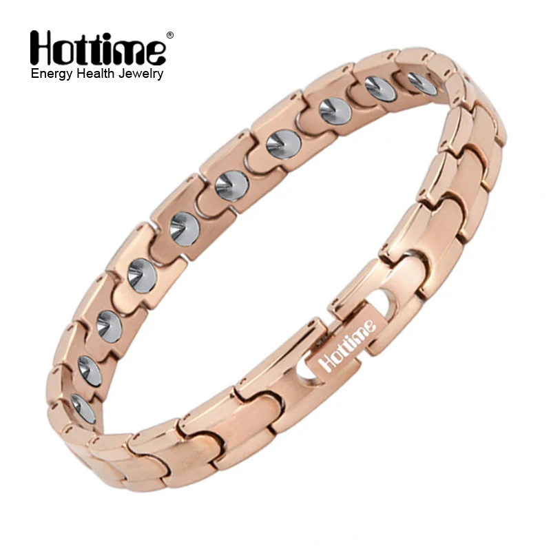 Hottime Роза позолоченный браслет 20 шт 99.9999% чистый браслет с германием для женщин браслет из нержавеющей стали и браслеты